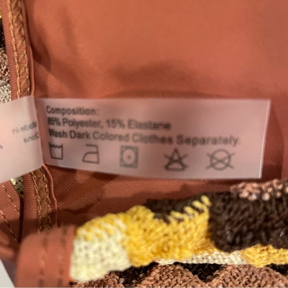 ZAFUL Colorblock Bikini Stripes Triangle Tied Halter Cheeky Thong 2 Piece Sz XL - Picture 7 of 10